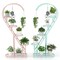 Costway 5 Tier Metal Plant Stand Heart-shaped Shelf with Hanging Hook for Multiple Plants Black/White/Pink & Blue